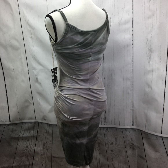 Young Fabulous and Broke Sun Dress Grey/Biege - Picture 7 of 8